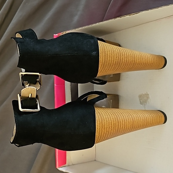 Dream Pairs Silvia High Heel Platform Womens 8 Open Toe Ankle Strap Black - Picture 9 of 10